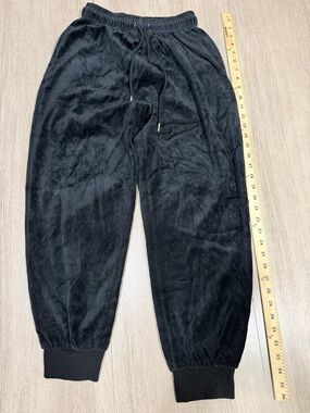 Fashion Nova Black Velour Drawstring Sweatpants